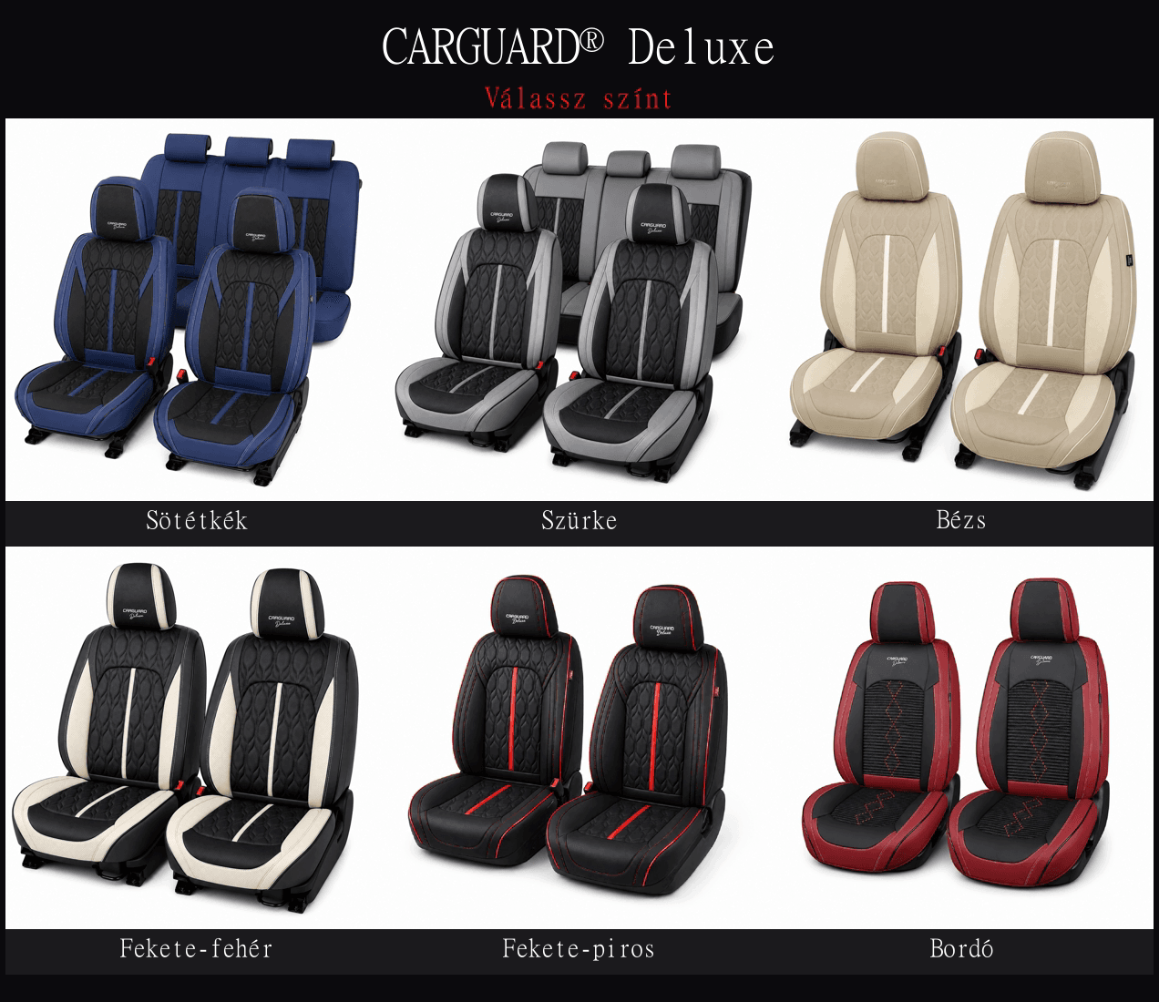 CARGUARD Deluxe üléshuzatok színválasztó